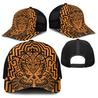 Basketball New Zealand Baseball Net Cap Gold Maori Ta Moko Indigenous - Polynesian Pride