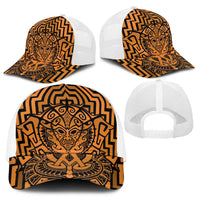 Basketball New Zealand Baseball Net Cap Gold Maori Ta Moko Indigenous - Polynesian Pride