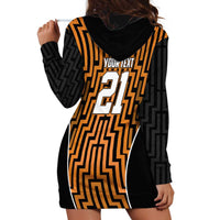 Custom Basketball New Zealand Hoodie Dress Gold Maori Ta Moko Indigenous - Polynesian Pride