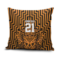Custom Basketball New Zealand Pillow Cover Gold Maori Ta Moko Indigenous - Polynesian Pride