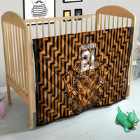 Custom Basketball New Zealand Quilt Gold Maori Ta Moko Indigenous - Polynesian Pride