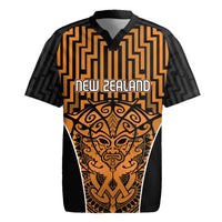 Custom Basketball New Zealand Rugby Jersey Gold Maori Ta Moko Indigenous - Polynesian Pride