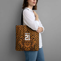 Custom Basketball New Zealand Tote Bag Gold Maori Ta Moko Indigenous - Polynesian Pride