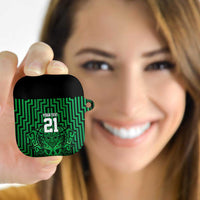 Custom Basketball New Zealand AirPods Case Green Maori Ta Moko Indigenous LT9 Green - Polynesian Pride