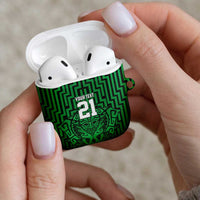 Custom Basketball New Zealand AirPods Case Green Maori Ta Moko Indigenous LT9 - Polynesian Pride