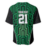Custom Basketball New Zealand Baseball Jersey Green Maori Ta Moko Indigenous - Polynesian Pride