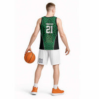 Custom Basketball New Zealand Basketball Jersey Green Maori Ta Moko Indigenous - Polynesian Pride