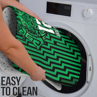 Custom Basketball New Zealand Bathroom Set Green Maori Ta Moko Indigenous - Polynesian Pride