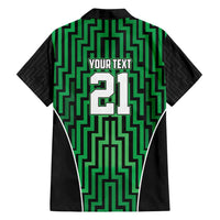 Custom Basketball New Zealand Family Matching Off Shoulder Maxi Dress and Hawaiian Shirt Green Maori Ta Moko Indigenous - Polynesian Pride