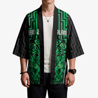 Custom Basketball New Zealand Kimono Green Maori Ta Moko Indigenous - Polynesian Pride