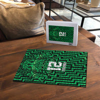 Custom Basketball New Zealand Puzzle Green Maori Ta Moko Indigenous - Polynesian Pride