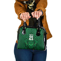 Custom Basketball New Zealand Shoulder Handbag Green Maori Ta Moko Indigenous - Polynesian Pride