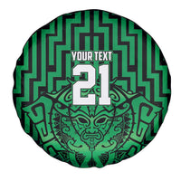 Custom Basketball New Zealand Spare Tire Cover Green Maori Ta Moko Indigenous - Polynesian Pride