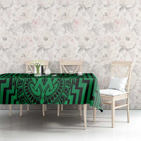 Custom Basketball New Zealand Tablecloth Green Maori Ta Moko Indigenous - Polynesian Pride