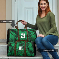 Custom Basketball New Zealand Travel Bag Green Maori Ta Moko Indigenous - Polynesian Pride
