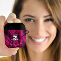 Custom Basketball New Zealand AirPods Case Pink Maori Ta Moko Indigenous LT9 Pink - Polynesian Pride