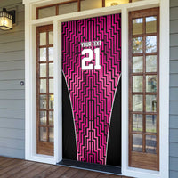 Custom Basketball New Zealand Door Cover Pink Maori Ta Moko Indigenous - Polynesian Pride