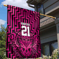 Custom Basketball New Zealand Garden Flag Pink Maori Ta Moko Indigenous - Polynesian Pride