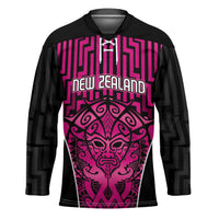 Custom Basketball New Zealand Hockey Jersey Pink Maori Ta Moko Indigenous - Polynesian Pride