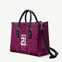 Custom Basketball New Zealand Leather Bag Pink Maori Ta Moko Indigenous - Polynesian Pride