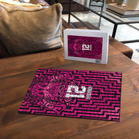 Custom Basketball New Zealand Puzzle Pink Maori Ta Moko Indigenous - Polynesian Pride