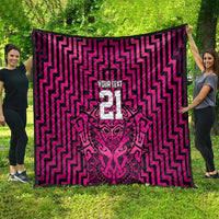Custom Basketball New Zealand Quilt Pink Maori Ta Moko Indigenous - Polynesian Pride