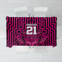 Custom Basketball New Zealand Tablecloth Pink Maori Ta Moko Indigenous - Polynesian Pride