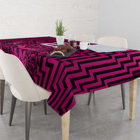 Custom Basketball New Zealand Tablecloth Pink Maori Ta Moko Indigenous - Polynesian Pride
