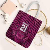 Custom Basketball New Zealand Tote Bag Pink Maori Ta Moko Indigenous - Polynesian Pride