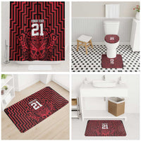 Custom Basketball New Zealand Bathroom Set Red Maori Ta Moko Indigenous - Polynesian Pride