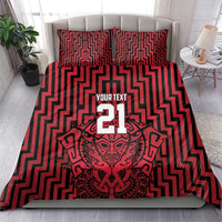 Custom Basketball New Zealand Bedding Set Red Maori Ta Moko Indigenous - Polynesian Pride