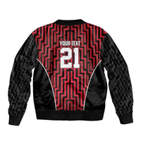 Custom Basketball New Zealand Bomber Jacket Red Maori Ta Moko Indigenous - Polynesian Pride
