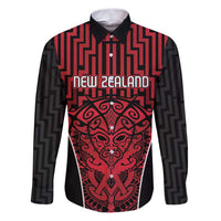 Custom Basketball New Zealand Family Matching Puletasi and Hawaiian Shirt Red Maori Ta Moko Indigenous - Polynesian Pride