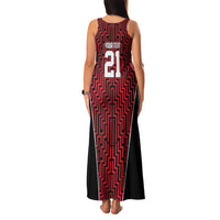 Custom Basketball New Zealand Family Matching Tank Maxi Dress and Hawaiian Shirt Red Maori Ta Moko Indigenous - Polynesian Pride