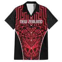 Custom Basketball New Zealand Hawaiian Shirt Red Maori Ta Moko Indigenous - Polynesian Pride