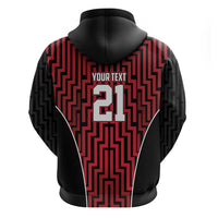 Custom Basketball New Zealand Hoodie Red Maori Ta Moko Indigenous - Polynesian Pride