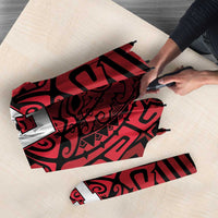 Custom Basketball New Zealand Umbrella Red Maori Ta Moko Indigenous - Polynesian Pride