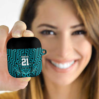 Custom Basketball New Zealand AirPods Case Teal Maori Ta Moko Indigenous LT9 Teal - Polynesian Pride