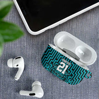 Custom Basketball New Zealand AirPods Case Teal Maori Ta Moko Indigenous LT9 - Polynesian Pride