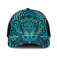 Basketball New Zealand Baseball Net Cap Teal Maori Ta Moko Indigenous - Polynesian Pride