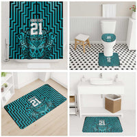 Custom Basketball New Zealand Bathroom Set Teal Maori Ta Moko Indigenous - Polynesian Pride