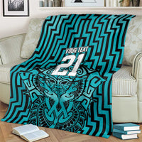 Custom Basketball New Zealand Blanket Teal Maori Ta Moko Indigenous - Polynesian Pride