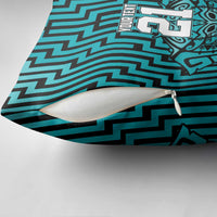 Custom Basketball New Zealand Pillow Cover Teal Maori Ta Moko Indigenous - Polynesian Pride