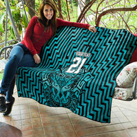Custom Basketball New Zealand Quilt Teal Maori Ta Moko Indigenous - Polynesian Pride