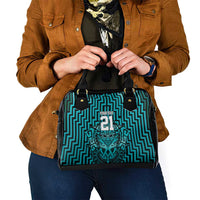 Custom Basketball New Zealand Shoulder Handbag Teal Maori Ta Moko Indigenous - Polynesian Pride