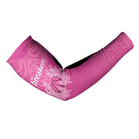 New Zealand Custom Arm Sleeves Fire Basketball Maori Tribal Pink - Polynesian Pride
