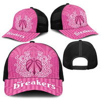 New Zealand Baseball Net Cap Fire Basketball Maori Tribal Pink - Polynesian Pride