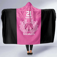 New Zealand Custom Hooded Blanket Fire Basketball Maori Tribal Pink - Polynesian Pride