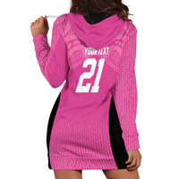 New Zealand Custom Hoodie Dress Fire Basketball Maori Tribal Pink - Polynesian Pride