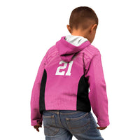 New Zealand Custom Kid Hoodie Fire Basketball Maori Tribal Pink - Polynesian Pride